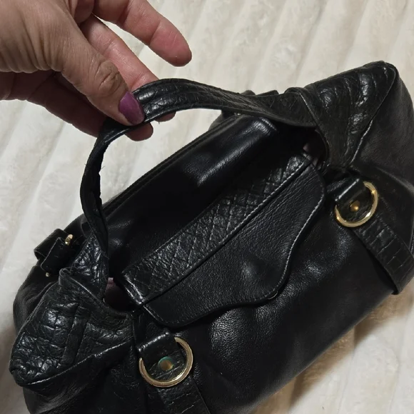 Rebecca Minkoff Black Leather Bag with Silver Accents VINTAGE!!! - Picture 4 of 10